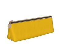 DCEHGEW Trousse à crayons en cuir PVC avec fermeture éclair imprimée sur le thème musical, Jaune moutarde et noir, One Size, Cartable