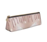 DCEHGEW Trousse à crayons en cuir PVC avec fermeture éclair Motif lys rouges, Cils or rose., One Size, Cartable