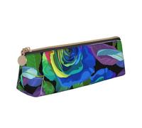 DCEHGEW Trousse à crayons en cuir PVC avec fermeture éclair Motif lys rouges, Roses multicolores., One Size, Cartable