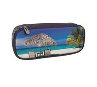 DCEHGEW Trousse à crayons en cuir synthétique avec fermeture éclair et imprimé citron et fleurs pour l'école, le bureau, les voyages, cadeau personnalisé, Jamaica Beach, One Size, Cartable