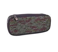 DCEHGEW Trousse à crayons en cuir synthétique avec fermeture éclair et imprimé léopard et roses pour l'école, le bureau, les voyages, cadeau personnalisé, Code de programmation du programmateur, One
