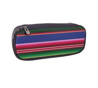DCEHGEW Trousse à crayons en cuir synthétique avec fermeture éclair pour l'école, le bureau, les voyages, cadeau personnalisé, Rayures mexicaines colorées., One Size, Cartable