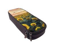 DCEHGEW Trousse à crayons en cuir synthétique avec fermeture éclair sur le dessus pour l'école, le bureau, les voyages, la papeterie, cadeau pour femmes, hommes, enfants, Terres agricoles de