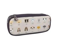 DCEHGEW Trousse à crayons en cuir synthétique avec fermeture éclair sur le dessus pour l'école, le bureau, les voyages, cadeau personnalisé, Race de chien., One Size, Cartable