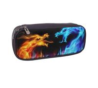 DCEHGEW Trousse à crayons en cuir synthétique avec imprimé léopard et fermeture éclair pour l'école, le bureau, les voyages, cadeau personnalisé, Dragons de glace et de feu., One Size, Cartable