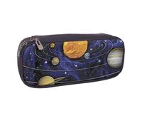 DCEHGEW Trousse à crayons en cuir synthétique avec imprimé lion africain avec fermeture éclair pour l'école, le bureau, les voyages, cadeau personnalisé, Système solaire., One Size, Cartable