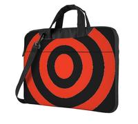 DCEHGEW Vector Design Sac à bandoulière imprimé cible pour ordinateur portable, triple couche de protection antichoc pour ordinateur portable pour homme et femme, Noir , 15.6 inch