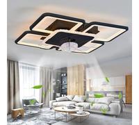 Dceinz Plafonnier Ventilateur ContrôLable Via L'Application Intensité Variable Avec Fonction MéMoire Ventilateur Plafond Avec Lumiere 6 Vitesses RéVersible,Noir03