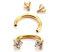 Dcfbkl 1 piercing tendance en acier inoxydable pour septo, nez, lèvre, sourcil, oreille, septum, cartilage, bijoux captifs en zircon, taille unique, Comme décrit, Comme décrit.