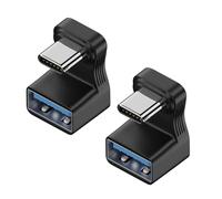 Dcfbkl Adaptateur USB 3.1 type C mâle vers femelle 90/180 degrés en forme de U 4K60HZ 10 Gbit/s à charge rapide pour ordinateurs portables