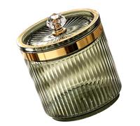 Dcfbkl Bocal de rangement pour boules de coton, tampons de maquillage, accessoires de maquillage, support avec couvercle de protection, distributeur de cure-dents