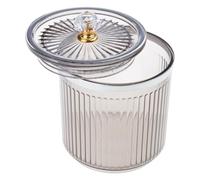 Dcfbkl Bocal de rangement pour boules de coton, tampons de maquillage, accessoires de maquillage, support avec couvercle de protection, distributeur de cure-dents