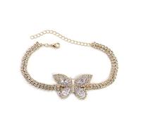 Dcfbkl Breloque papillon avec zircone cubique - Bijou tendance coréen pour tous les jours - Élégant papillon en diamants, taille unique, Comme décrit