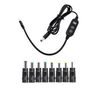 Dcfbkl Câble d'alimentation type C vers DC5521 5V9V12V15V20V avec 8 adaptateurs pour ordinateurs portables et haut-parleurs, adaptateur d'alimentation adapté aux voyages