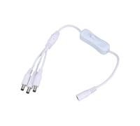 Dcfbkl Câble d'extension d'alimentation DC5521 Y répartiteur 5,5 x 2,1 mm femelle vers trois mâles avec interrupteur pour CCTV et câble d'appareil électronique LED 37 cm