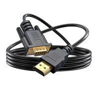 Dcfbkl Câble HDMI vers VGA plaqué or mâle vers mâle pour moniteurs d'ordinateur portable, transfert vidéo stable vers adaptateur