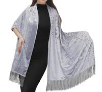 Dcfbkl Châle élégant pour femme pour robe de soirée Chipao Écharpe éthique traditionnelle pour invités de mariage ou demoiselles d'honneur Écharpe chaude, gris, taille unique