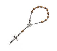 Dcfbkl Chapelet en bois parfumé avec pendentif en forme de croix - Cadeau de prière - Bijou religieux pour femme et homme - Croix de baptême