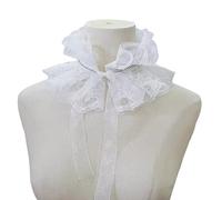 Dcfbkl Collier ras du cou à volants, joli col à volants élisabéthain, accessoires de cosplay, robe chemise décorative décontractée, col amovible pour enfants, blanc, taille unique