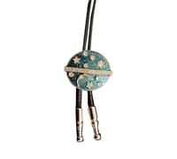 Dcfbkl Cravate de ceinture tressée Western Shoestring avec breloque gravée et pendentif étoile pour femme homme cravate occidentale pour femme, F, taille unique