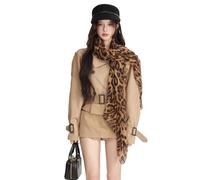 Dcfbkl Écharpe imprimée léopard en polyester léger polyvalent accessoire pour femme imprimé léopard léger, imprimé léopard, taille unique