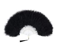 Dcfbkl Éventail classique pliable à plumes pour femme, convient pour les costumes de danse, les vacances et les fêtes, les séances photo, les décorations, les fêtes de fin d'année, les accessoires de