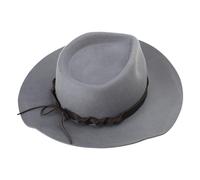 Dcfbkl Fedoras classiques pour femmes et hommes avec ceinture en polyuréthane Panama Chapeau large bord laine Cosplay Costume formel fête à thème Jazzy