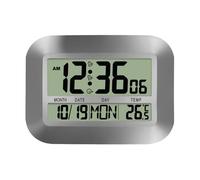 Dcfbkl Horloge calendrier moderne avec capteur de température, affichage multilingue, commutateurs automatiques de l'heure, montage mural, horloge radiocommandée, multilingue, jour de la semaine