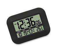 Dcfbkl Horloge calendrier moderne avec capteur de température, affichage multilingue, commutateurs automatiques de l'heure, montage mural, horloge radiocommandée, multilingue, jour de la semaine