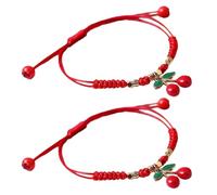 Dcfbkl Lot de 2 bracelets d'amitié élégants et uniques avec pendentif fraise - Accessoire pour tous les âges, taille unique, Comme décrit
