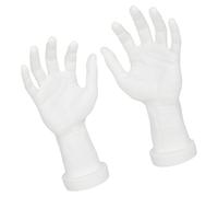 Dcfbkl Lot de 2 mannequins de main pour la pratique de l'art des ongles et des projets de design en PVC robuste pour présentoir de bagues Noir, taille unique, Comme décrit