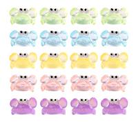 Dcfbkl Lot de 20 statues de crabes phosphorescentes en résine pour étagère, bureau, aquarium, décoration multicolore, figurine créative de crabes pour paysage