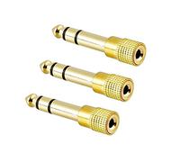 Dcfbkl Lot de 3 adaptateurs de casque 6,35 mm mâle vers femelle 3,5 mm pour amplificateur, mixeur, guitare, piano stéréo, convertisseur