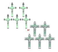 Dcfbkl Lot de 5 pendentifs en métal Christ pour croix luminescente - Ornements de charmes pour fabrication de colliers - Décorations murales