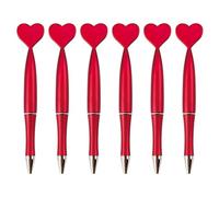 Dcfbkl Lot de 6 stylos à bille en forme de cœur 1 mm pour journal, mariage, école, bureau, fête
