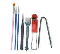 Dcfbkl Lot de 7 outils de station de lubrification pour commutateurs, sélecteur, extracteur de touches de clavier mécanique, kit de lubrification pour ouvre-lubrification, kit optique en métal pour