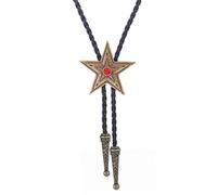 Dcfbkl Natives Cravate Bolo pour homme Style western vintage Turquoise Étoile Cowboy Cravate, Bronze rouge., taille unique