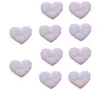 Dcfbkl Patchs en fourrure doux et confortables en forme de cœur pour loisirs créatifs et embellissements de vêtements, accessoires de pince à cheveux, blanc, taille unique