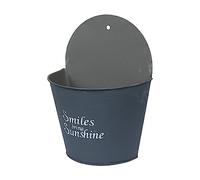 Dcfbkl Pot de fleurs mural à suspendre - Panier de rangement semi-rond pour balcon, jardin, intérieur et extérieur - Galvanisé - Vase à suspendre - Décoration artificielle pour la maison