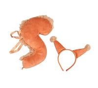 Dcfbkl Serre-tête et queue en forme d'oreilles d'écureuil créatif - Accessoires d'Halloween et de cosplay pour enfants - Costumes mignons pour femmes - Anime coquin pour enfants - Bandeau et queue