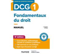DCG 1 - Fondamentaux du droit - Manuel 5ème édition - Jean-François Bocquillon - Dunod - broché - Scolaire / Universitaire