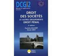 Droit Des Sociétés Et Autres Groupements Droit Pénal Dcg 2