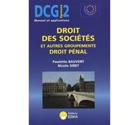 Droit Des Sociétés Et Autres Groupements Droit Pénal Dcg2 - Manuel Et Applications