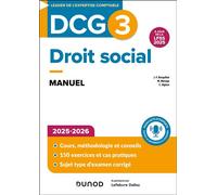 DCG 3 - Droit social - Manuel 2025-2026 - Jean-François Bocquillon - Dunod - broché - Scolaire / Universitaire