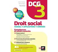 DCG 3 - Droit social - Manuel et applications - Millésime 2023-2024