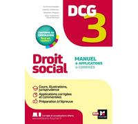 DCG 3 - Droit social - Manuel et applications - Millésime 2025-2026