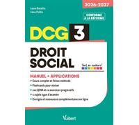DCG 3 - Droit social : Manuel et Applications - Réforme 2026-2027 Maîtriser les compétences et réussir l'examen - Laure Bataille - Vuibert - broché - Scolaire / Universitaire