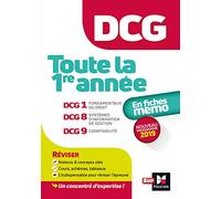DCG : Toute la 1ère année du DCG 1, 8, 9 en fiches - Révision