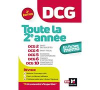 DCG - Toute la 2e année du DCG 2, 4, 5, 6, 10 en fiches - Révision