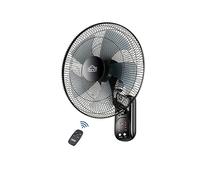 DCG - Ventilateur mural 40W Ø40cm 3 Vitesses Brasseur d'air noir 5 pales Télécommande & Minuterie 7h30